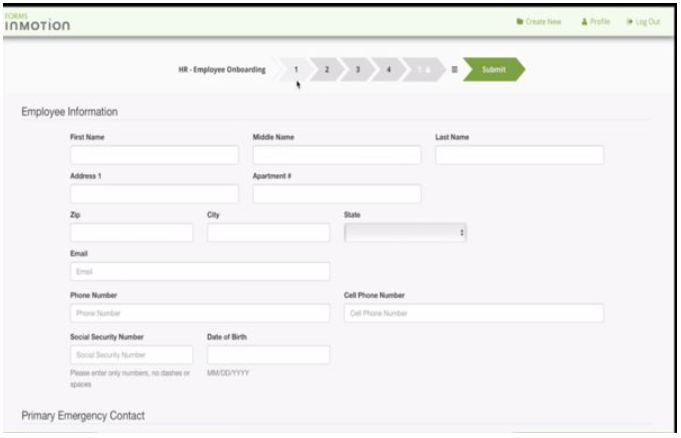 screenshot of Forms InMotion